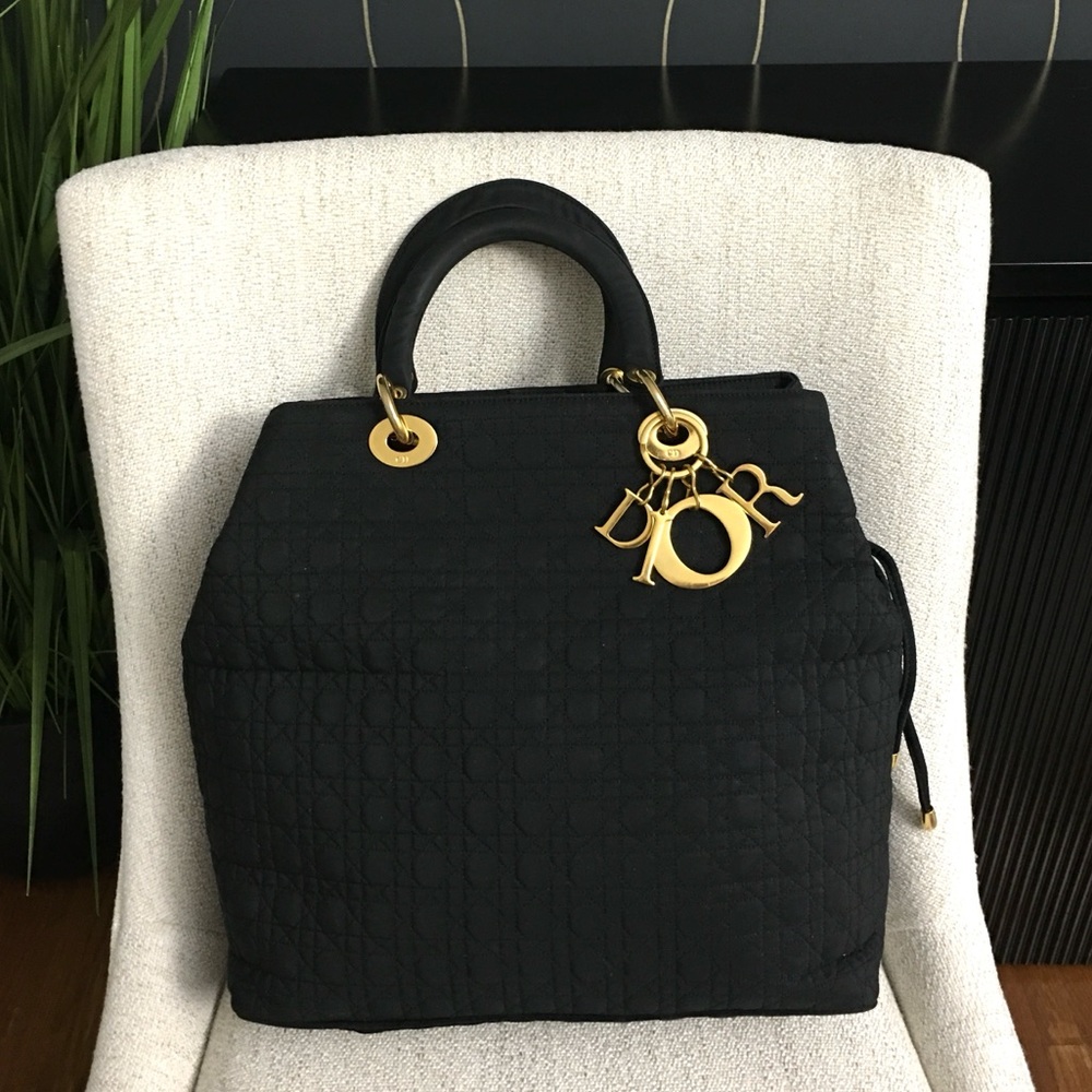 Christian Dior Lady Dior Canage Handbag black canvas - Picture 16 of 16